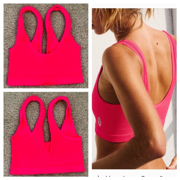 🔥 NWOT!! 🔥 Free People Happiness Runs scoop neck sport bra Size M/L - Picture 4 of 12